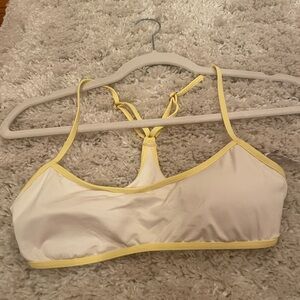 L*Space Women's White/Yellow Bikini Top Size Small